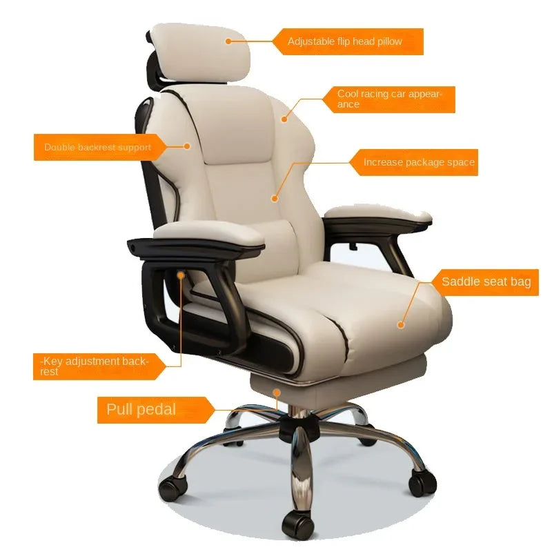 Comfortable Long-Sitting Gaming Chair  Backrest Office Swivel Chair Lifting Seat Computer Chair Household